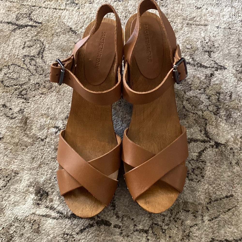 Saks fifth Avenue Wooden Heels - Picture 3 of 6